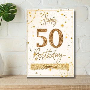 50. Geburtstagskarte bearbeitbar 50. Geburtstag Telefon Grußkarte Printable 50.Instant Download GJA4731