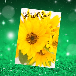 Imprimable carte de rétablissement, carte de rétablissement tournesols, jolie carte de rétablissement en gel, carte de la pensée de vous