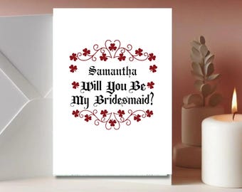 Tarjeta de propuesta de dama de honor personalizada, regalo de boda único (PDF)