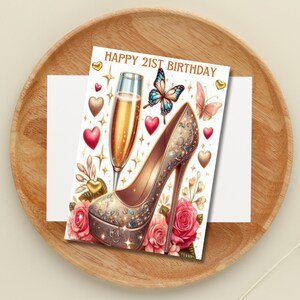 Alles Gute zum 21. Geburtstag Geburtstagskarte 21 Geburtstag Champagner Geburtstagskarte 21. Diva Karte