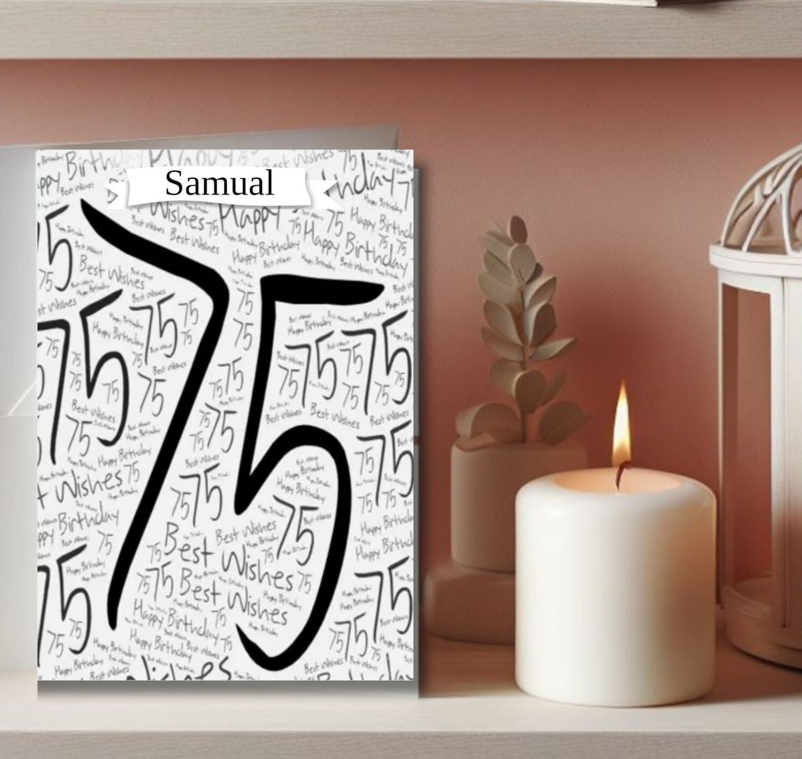 Editable Printable 75th Birthday Card, Printable Birthday Card 75th ...