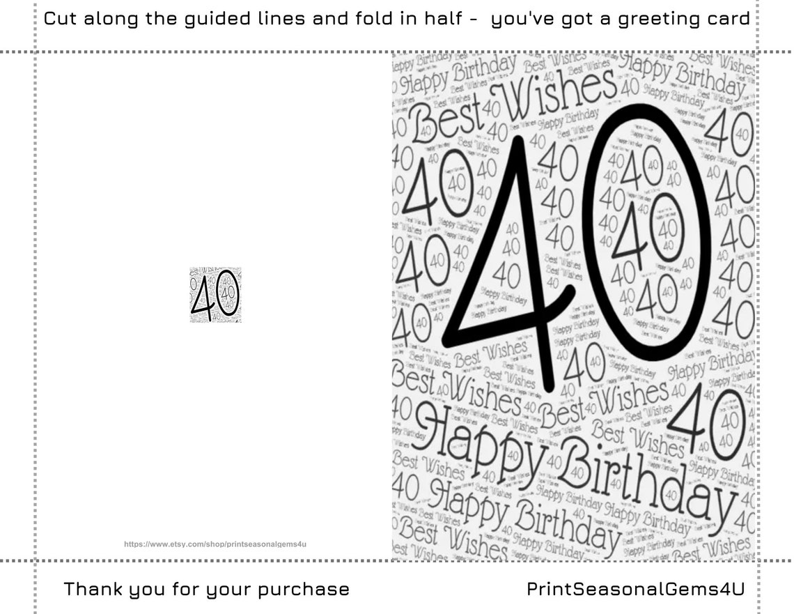 40th Birthday Card Printable Birthday - Il 1140xN.5815560896 2fmz 