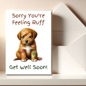 Imprimable carte de rétablissement, carte de rétablissement pour chien, jolie carte de rétablissement, carte de pensée pour vous