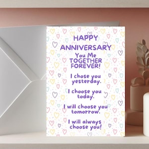 Druckbare Jubiläum Mann oder Frau Sentimentale Grußkarte druckbare Karte Feiern Partner Jahrestag Unisex Karte Sofortiger Download