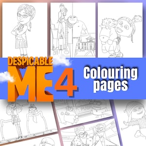 despicable me 4 coloring pages , kids coloring pages , kids activity sheets printable , A4 preschool toddler coloring