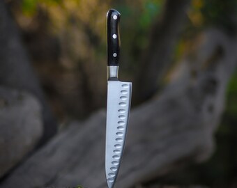 Couteau de cuisine forgé à la main, fait main, couteau en acier à haute teneur en carbone, lame fixe, couteaux de cuisine Bushcraft, cadeau pour homme, États-Unis