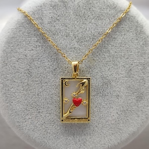 Die Liebhaber Tarot Karte Halskette, sinnvolle Valentinstag Geschenk für Freundin, Tarot Anhänger, Tarot Schmuck Geschenke, Tarot Karte Anhänger Schmuck