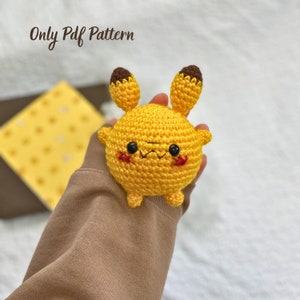 Pikachu Crochet Pattern, Pikachu Amigurumi Pdf Pattern, Crochet Pattern Amigurumi, Amigurumi Tutorial PDF in English, Gift for Birthday