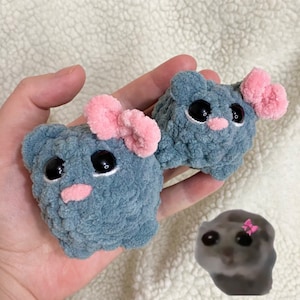 Mother Day’s Gifts,Sad Hamster Meme Viral Tiktok Crochet Keychain, Sad Hamster Crochet Keychain, Coquette Hamster,