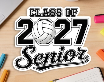 Class of 2027 Volleyball Senior Sticker - Graduation Gift for Volleyball Players - Waterproof