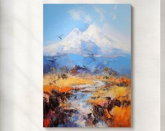 Printable art: Kilimanjaro in Tanzania - Abstract Oil Painting (v1)