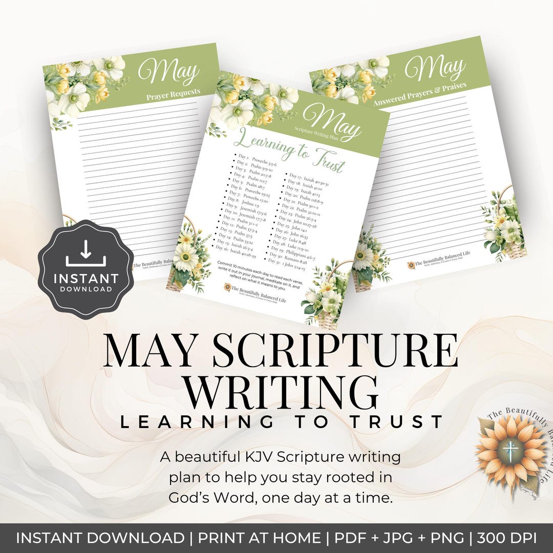 May Scripture Writing Plan | Learning to Trust KJV (digital Download ...