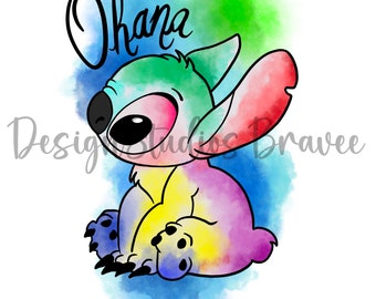 Ohana Png, Stitch pngi Happy png, Color png, Sublimation design png