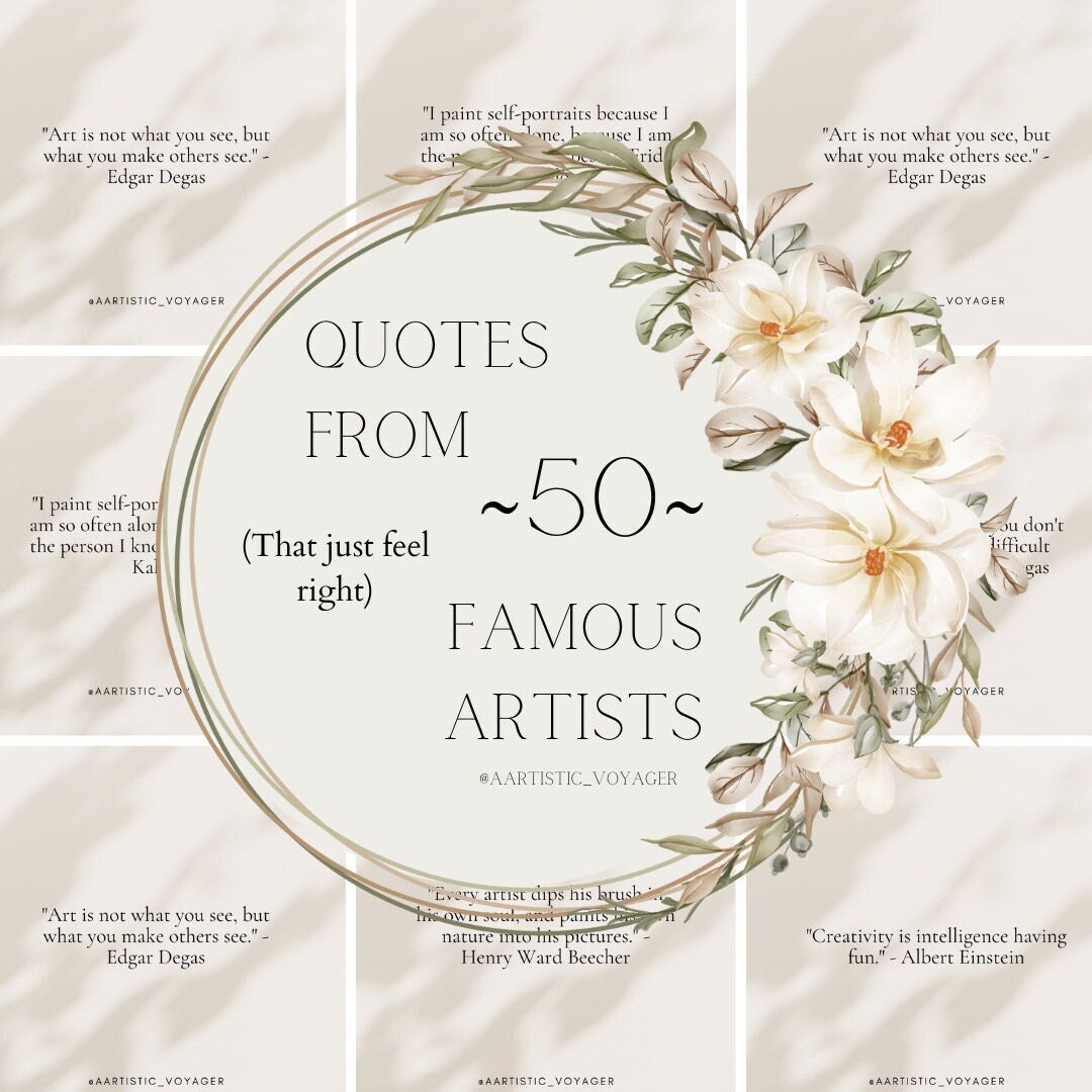 Pack of 50 Quotes From Famous Artists Digital Templates and ...