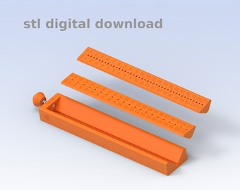 Bookbinding drilling template pre-stitch template DIN A5 signature punching tool cradle 215 mm, 5 and 10 mm hole spacing (STL files for 3D printer)