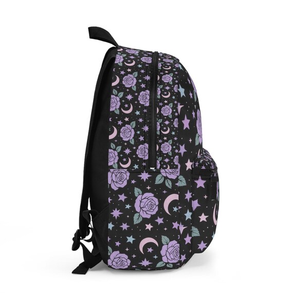Gray Backpack with Pink Star Print BANGGIRL - Star Print Top Handle Backpack / Charm / Set  main image 4