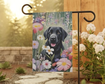 Spring Garden Custom Black Lab Welcome Flag Small Large Mother's Day Decorative Outdoor  Zen  Gifts for Her Mom's Day