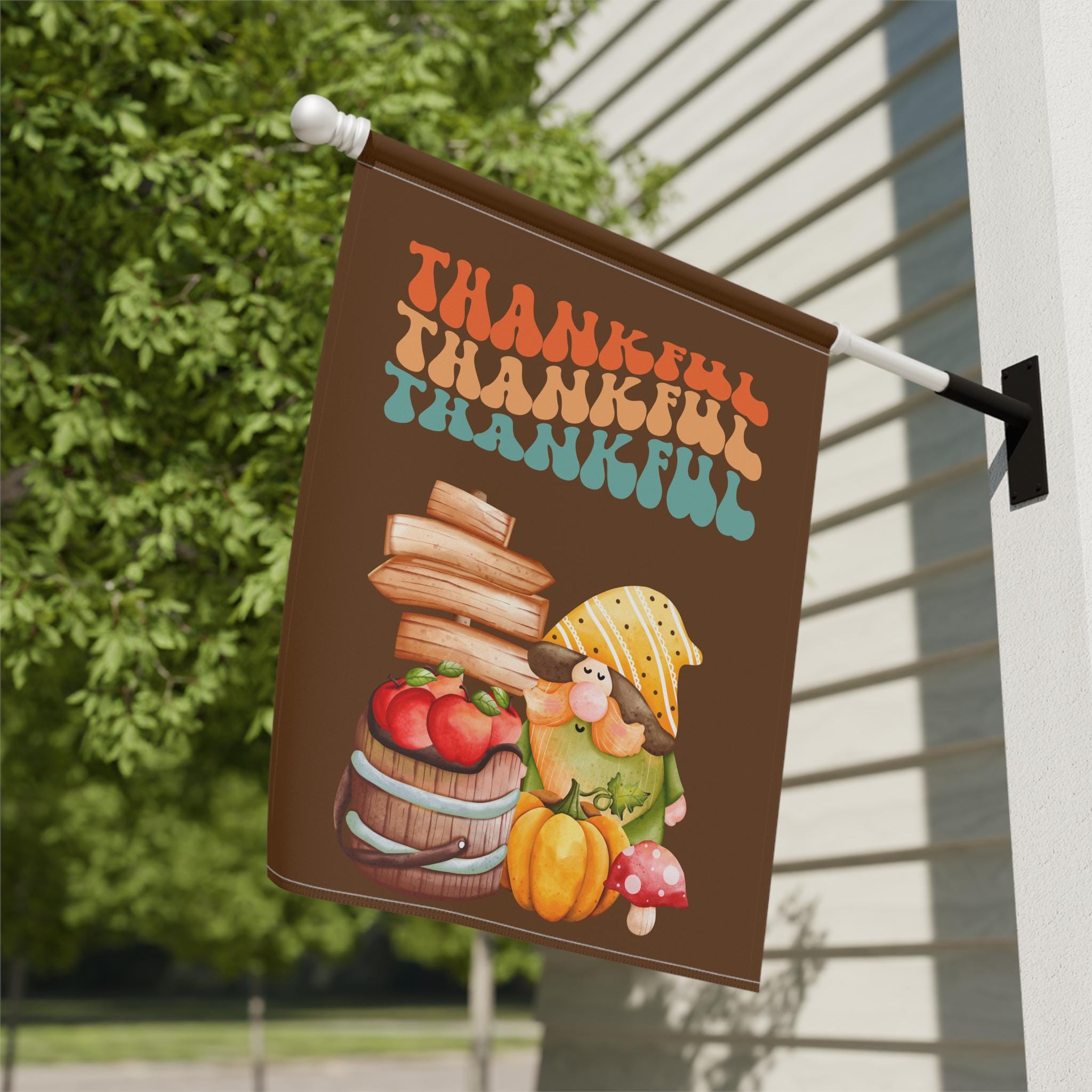 Hzppyz Herbst-Gartenflagge „Dankbar“ – Doppelseitig, Wetterfest, 32,5x45,7 Cm, Jute-Optik