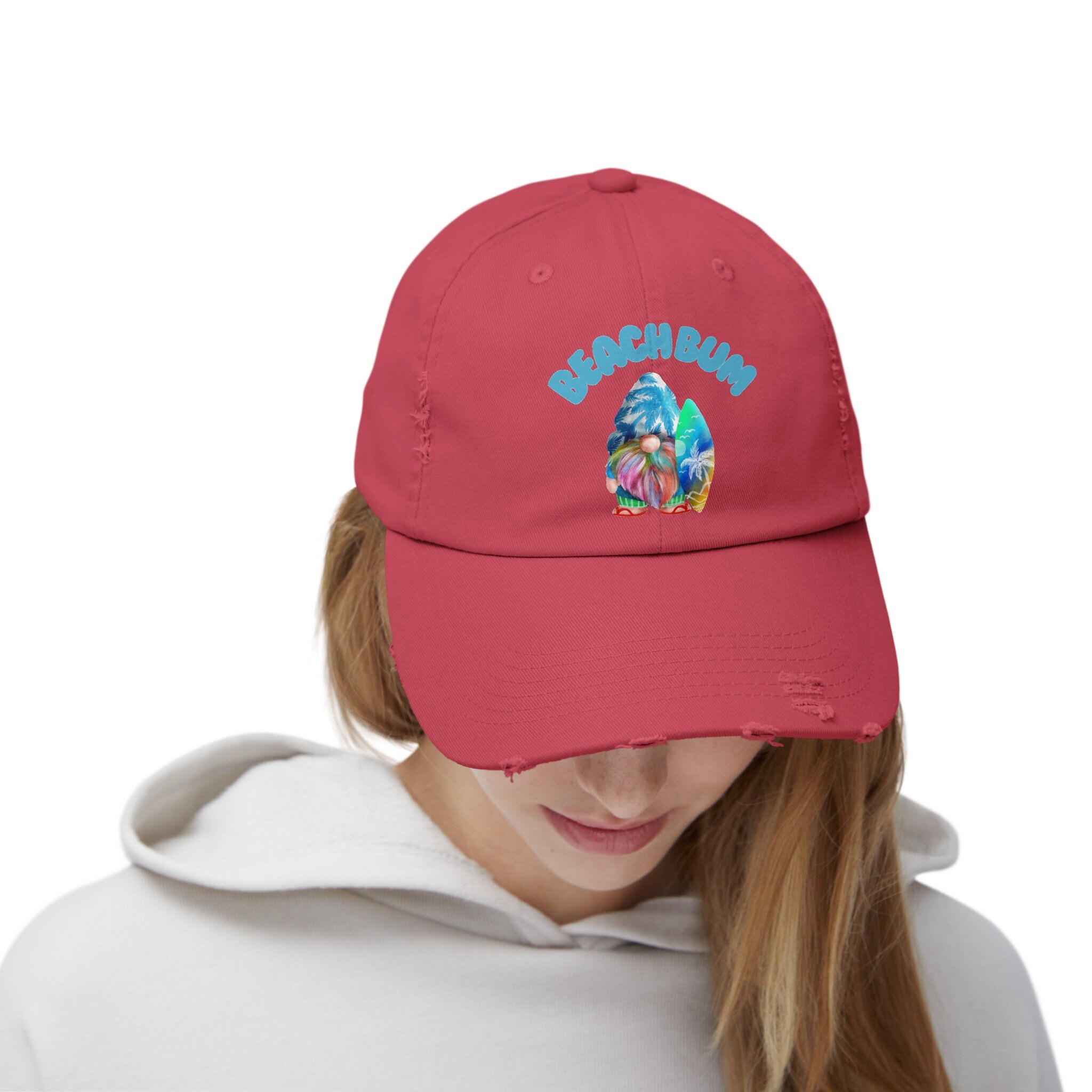 Custom Graphic Beach Baseball Cap: Distressed Cotton Twill 