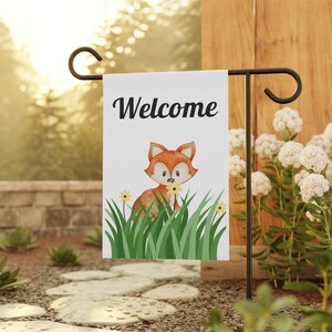 Custom Fox Welcome Flag: Double Sided Garden Decor - Etsy