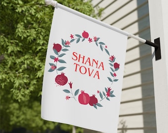 Rosh Hoshana House and Garden Flag Shana Tova Small Large Double Sided Great Gift Idea Jewish Holidays Apples Honey Gifts for Her