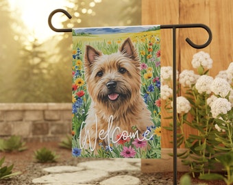 Custom Cairn Terrier Garden Flag House Banner Double sided Small Large Flag Outdoor Decor Gifts for Her Garden Lover
