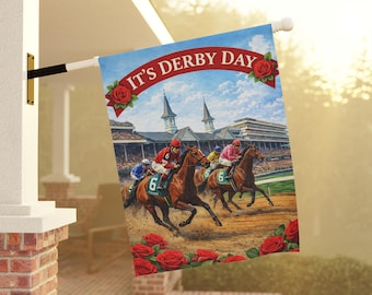 Bandera de jardín del Derby de Kentucky Decoración de carreras de caballos Es el día del Derby