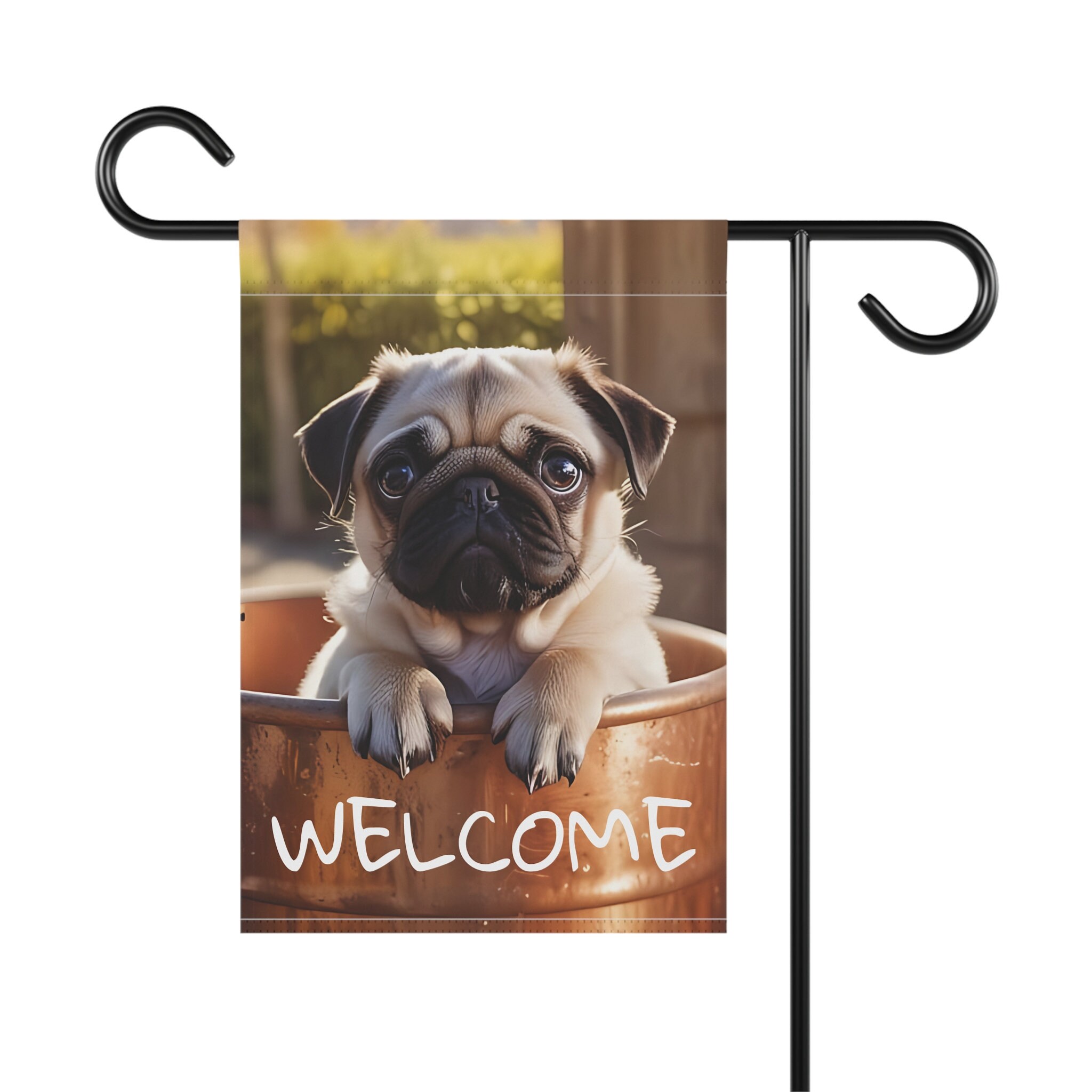 Drapeau De Chien Carlin Pour L'extérieur - Bannière De Fête Amusante - Drapeaux De Jardin Imprimés Double Face Pour La Maison, L'extérieur Et L'intérieur - 90 X 150 Cm