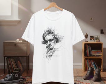 Camiseta con retrato de Beethoven, regalo para los amantes de la música clásica