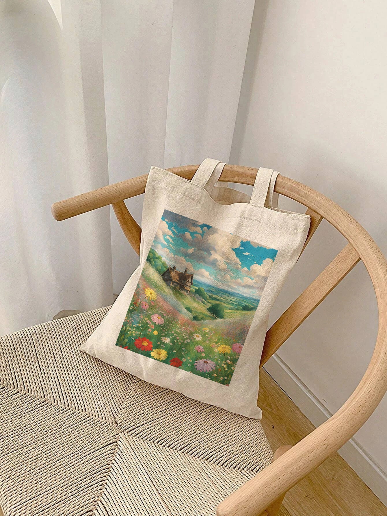TSIIUO Women's The Windermere Peaks Canvas Tote Bag - Funny Folklore Design, 15.8x13.5 Inch, Reusable - View #13