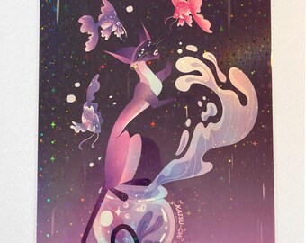 Siamese cat A4 Holographic Poster