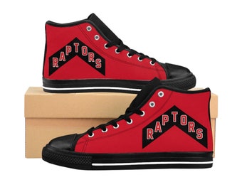 Red Toronto Raptors Men's Classic Sneakers Shoe ~ Perfect Gift for Basketball Lovers!