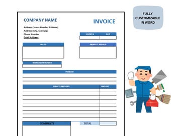 Plantilla de factura de personal de mantenimiento (DOC de WORD)