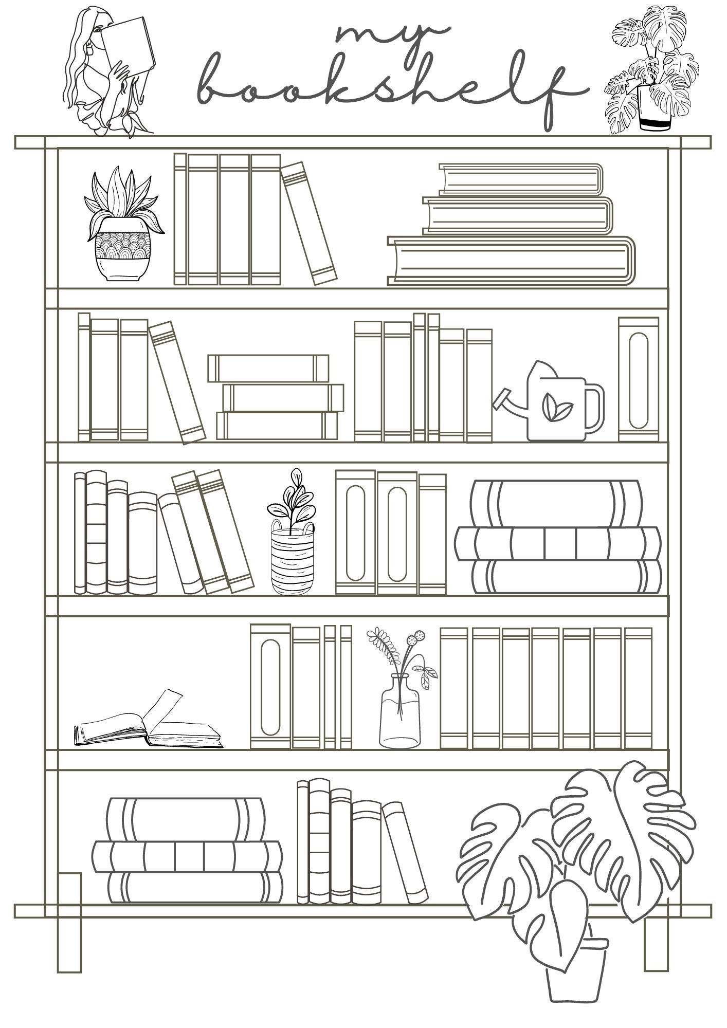 Book Tracker Coloring Printable - Il Fullxfull.5739501663 83z0 