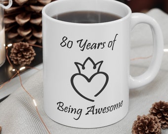 80th Birthday Mug, 80th Birthday gift, 80th coffee mug, 80 years coffee cup, Grandfather 80th birthday gift, Grandmother 80th birthday gift