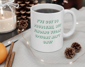 Veganistische koffiemok, veganistische koffiekop, veganistische opties, veganistische liefhebbers, vegetarische koffiemok, veganistisch cadeau