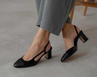 Chaussure femme noire en cuir verni véritable, chaussures en cuir verni de haute qualité, talons normaux, excellente chaussure en cuir véritable, cadeau de luxe pour elle