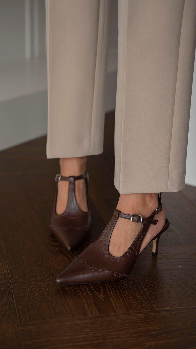 Escarpins Vince Camuto Marron Cuir Avec Semelle Compensée Et Plateforme - Taille 7.5M, Excellent état