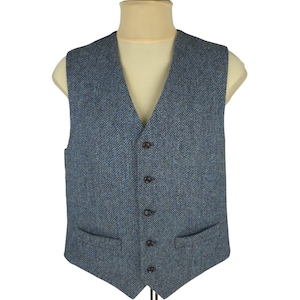 Harris Tweed Mens Gray Wool Tweed Vest Waistcoat Size XL*