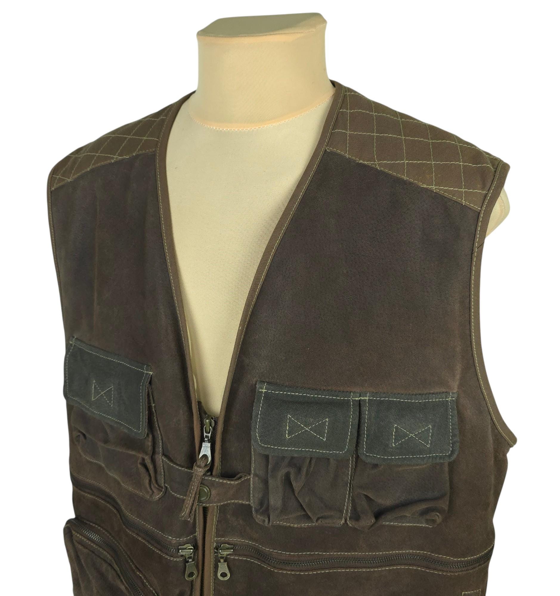 Vintage Unknown Destination Mens Brown Leather Multipockets