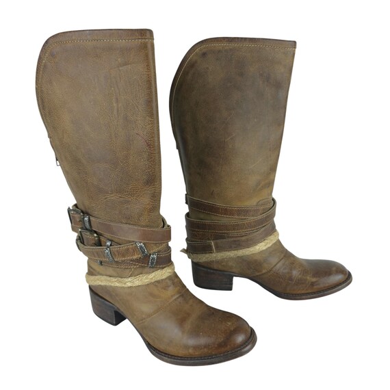 Freebird by Steven Drove Womens Brown Leather Cowboy Boots Size 37-1/2