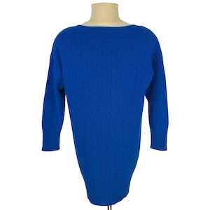 Eric Bompard Womens Blue Cashmere Long Sleeve Sweater Dress Tunic Size M