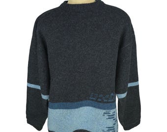 Chaqueta cortavientos de esquí Vintage Oxbow para hombre, color gris, mezcla de lana, talla XL.