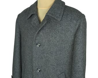 Vintage Kynoch Keith Scotland Mens Gray Wool Blend Coat Overcoat Size UK/US 50 (4XL)