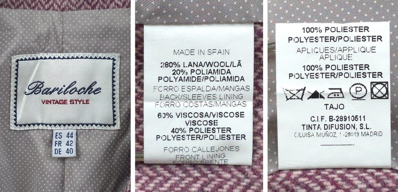 Bariloche Womens Pink Wool Blend Herringbone Tweed Blazer Jacket Size ...