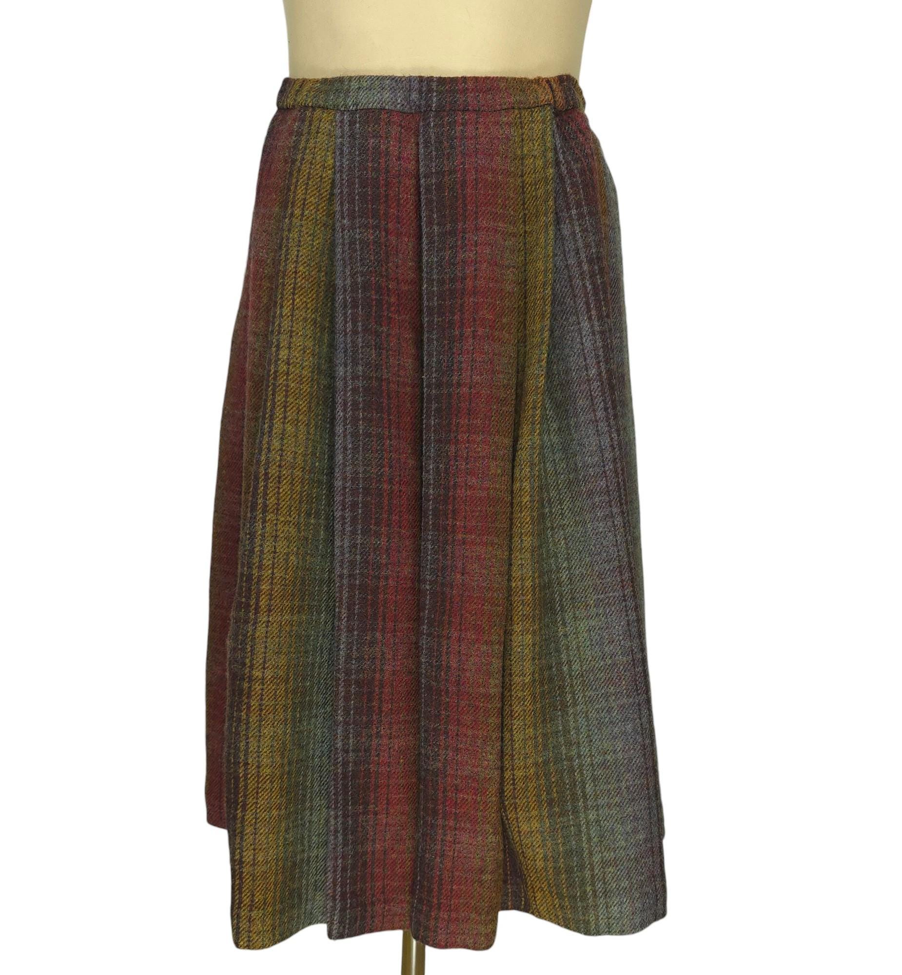 Vintage the House of Bruar Womens Multicolor Wool Tweed Midi Skirt