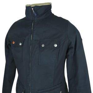 Barbour Womens Navy Waxed Cotton Howman Jacket Size UK 10 / US 6 (S)