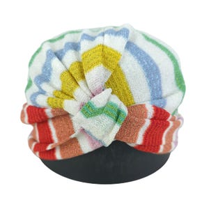 Missoni Multicolor Striped Knit Head Wrap — Blue, Yellow, Pink, Green, Purple Missoni | Accessories | Missoni Rainbow Chevron Headband  main image 2