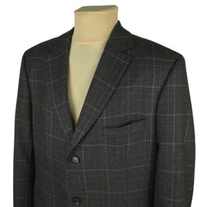Vintage Boss Hugo Boss Wool Blazer: Brown Gray Plaid, EU 56 / US 46 (XXXL)