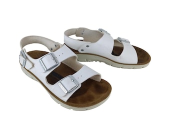 Birkenstock Milano Rugged Womens White Leather Sandals Size EU 36 230 mm